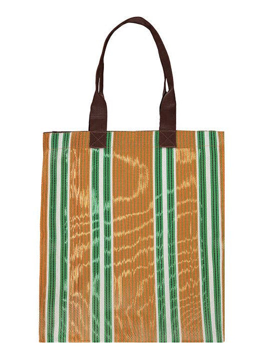 Eco Woven Market Shopper in Spanish Orange and Grass