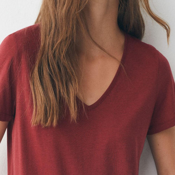 ese O ese T Shirt Cotton Fluida In Burgundy