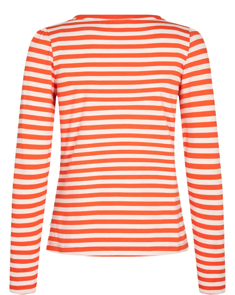 Numph Nudizzy Tee Shirt in Orange Stripes