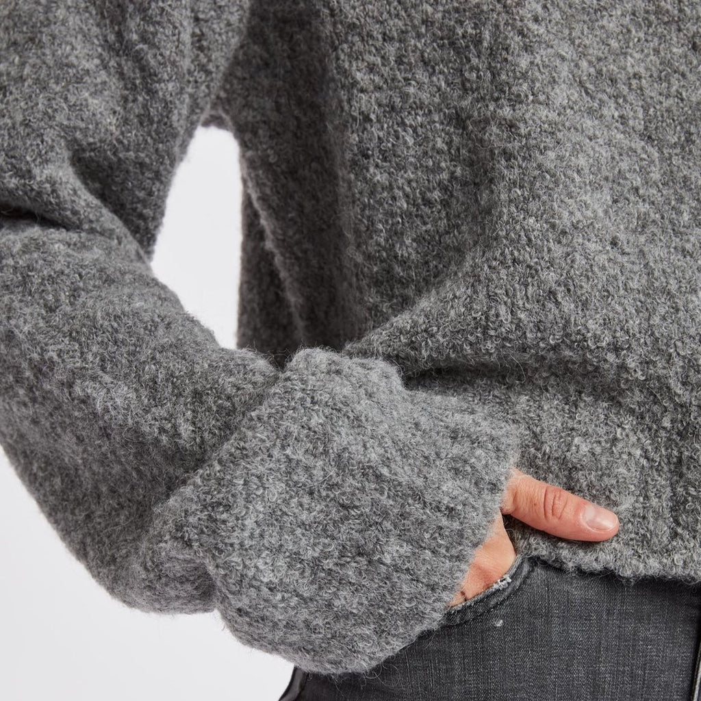Numph Nuwilla Cropped Pullover - Medium Grey melNumph Nuwilla Cropped Pullover - Medium Grey mel
