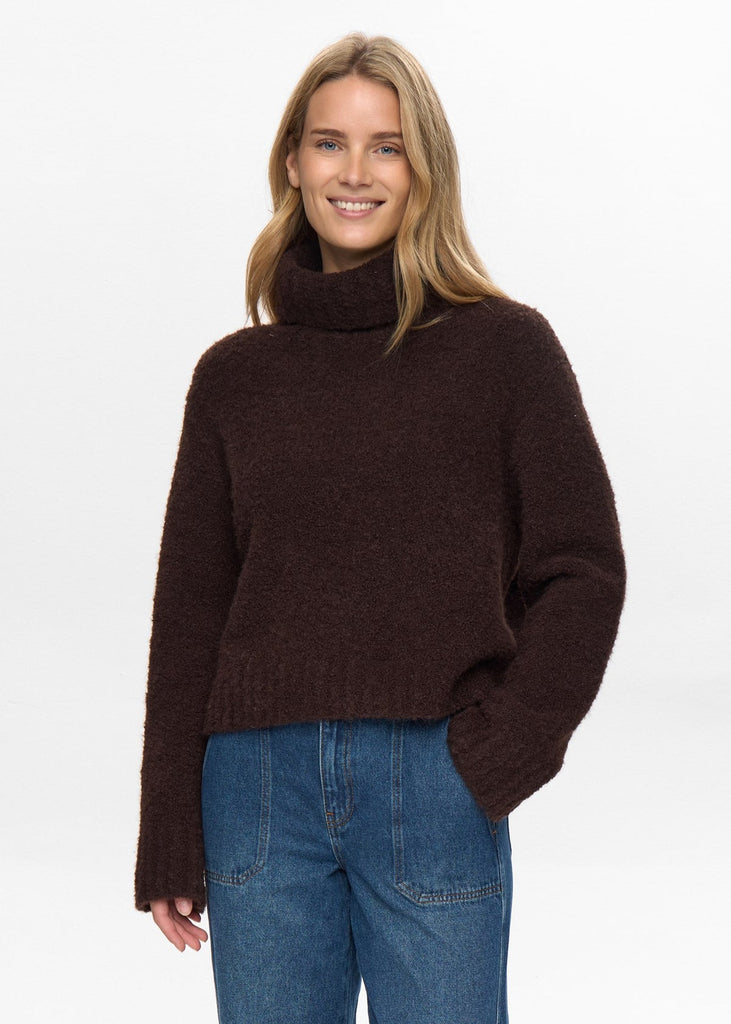 NUWILLA CROPPED PULLOVER - Black Coffee