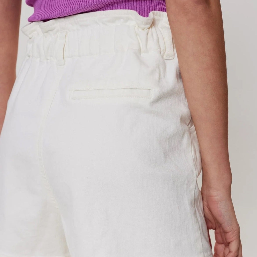 Numph NULULU Denim Shorts - Bright White