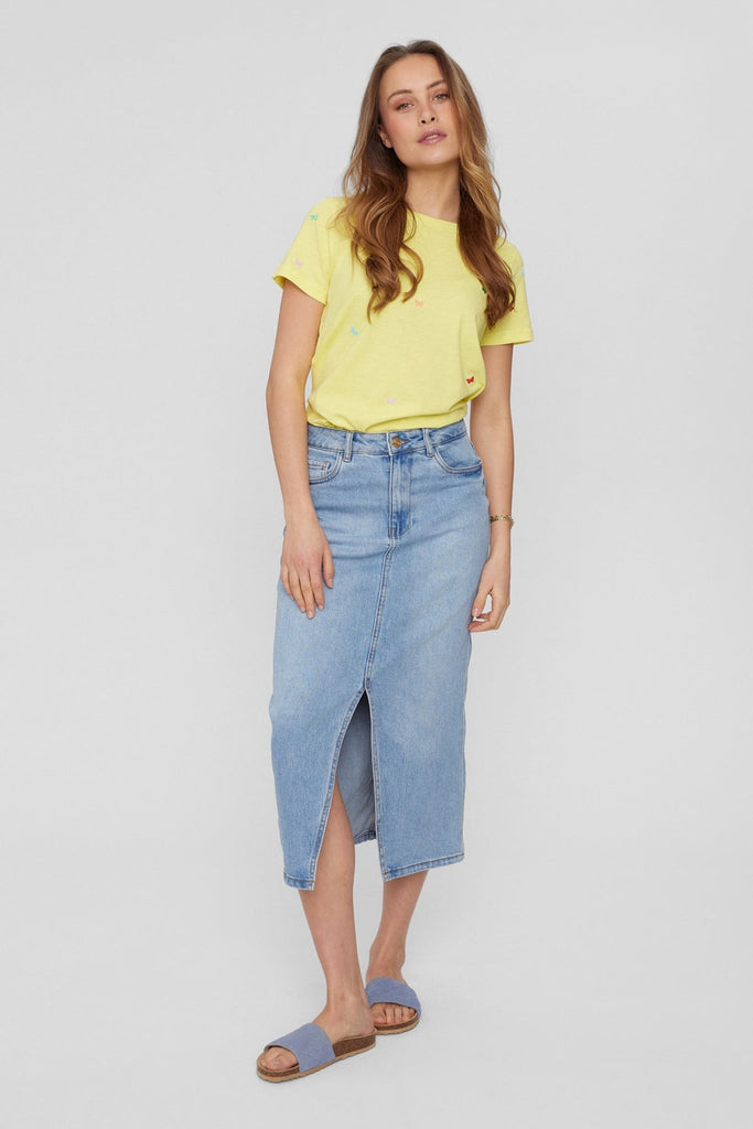 Numph Nutoronto Skirt in Medium Blue Denim