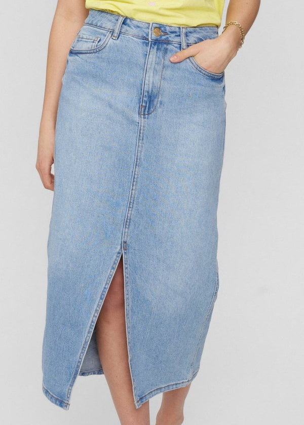 Numph Nutoronto Skirt in Medium Blue Denim