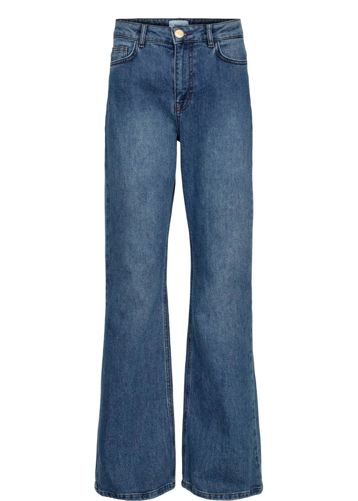 Blue jeans on a white background