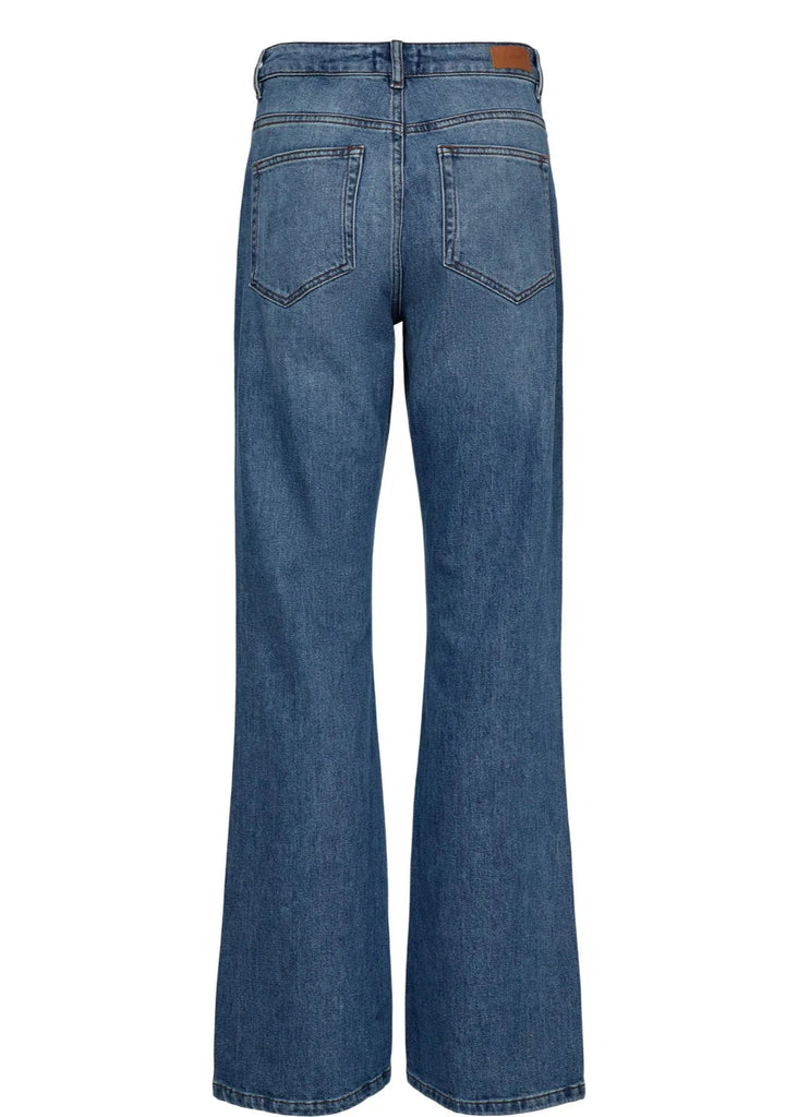 Blue jeans on a white background