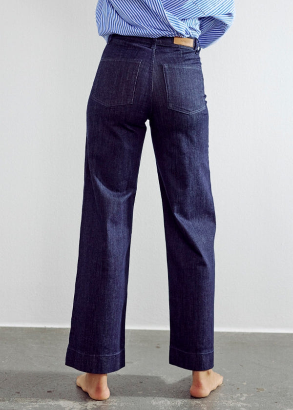 NUPARIS PANT LONG DARK DENIM BLUE - Dark Denim Blue