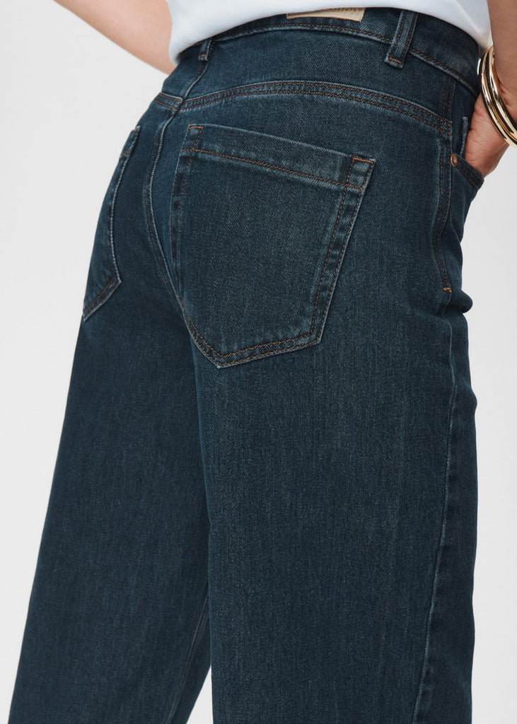 Numph Nutoronto Wide Jeans in Dark Denim Blue