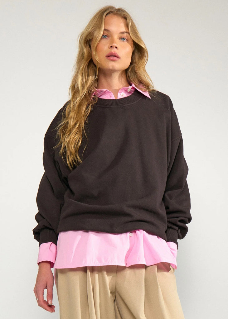 Nubissa Oversize Sweat In Black Coffee