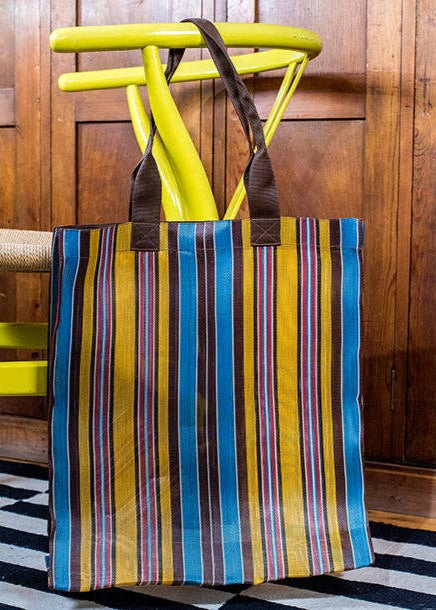  vBritish Colour Standard Eco Woven Market Shopper in Indian Yellow, Saxe, Rose Beige