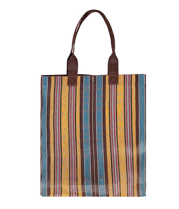 British Colour Standard Eco Woven Market Shopper in Indian Yellow, Saxe, Rose Beige