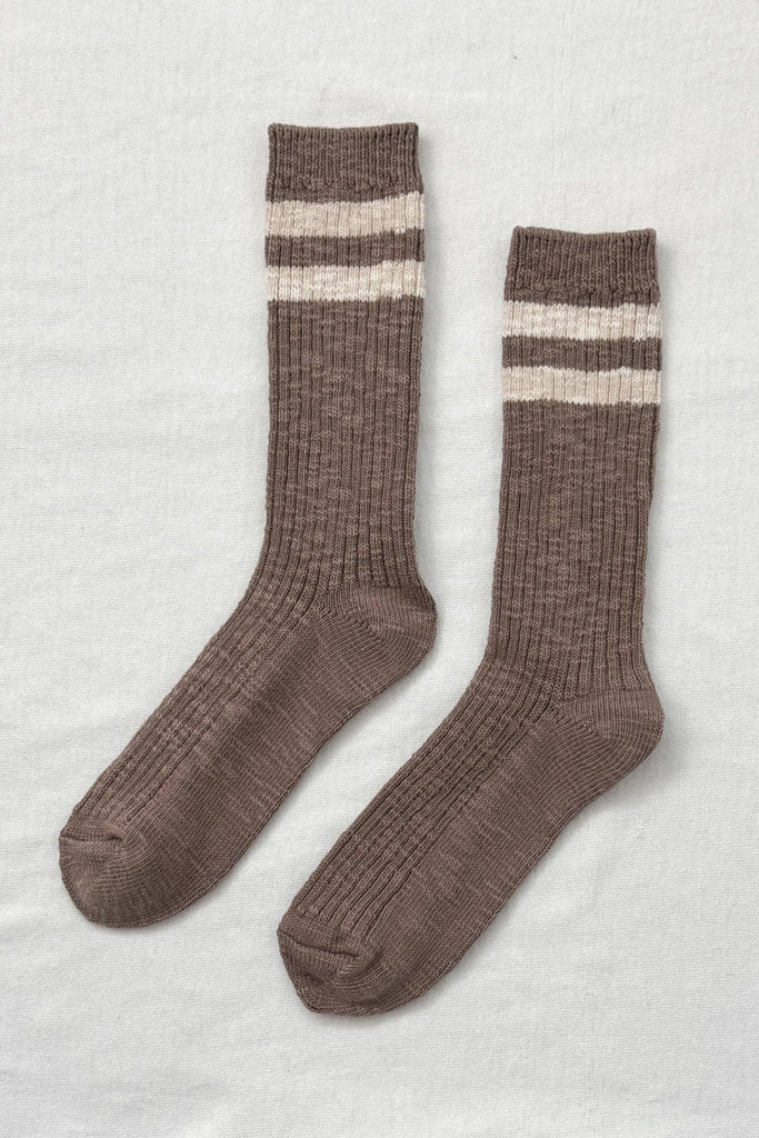 Cottage Varsity Socks in Flax Varsity