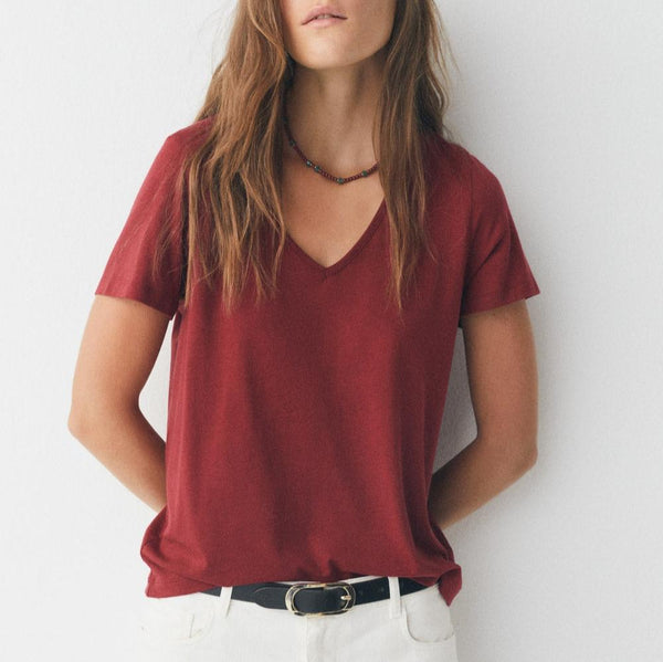 ese O ese T Shirt Cotton Fluida In Burgundy