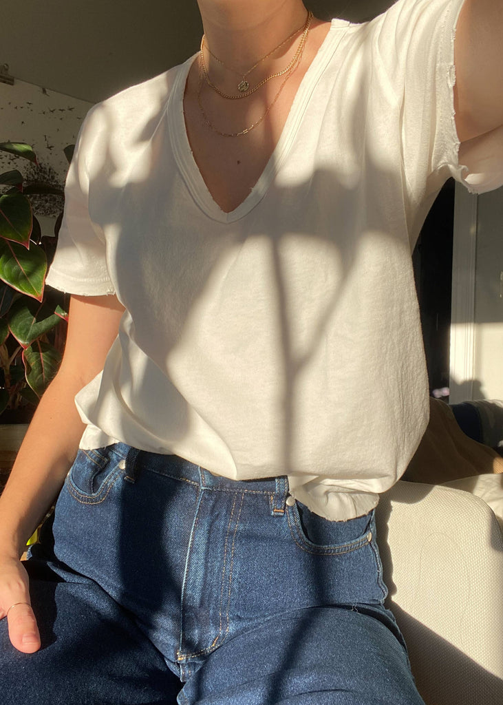 Organic Cotton La Vie Tee in Vintage White