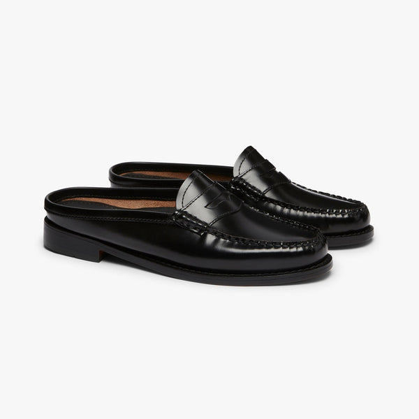 G.H.BASS Weejuns Penny Mules Black Leather