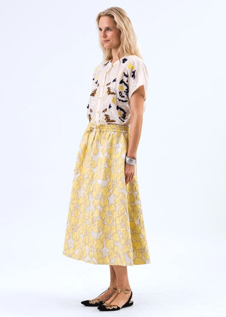 Bristol Midi Skirt in Light Yellow