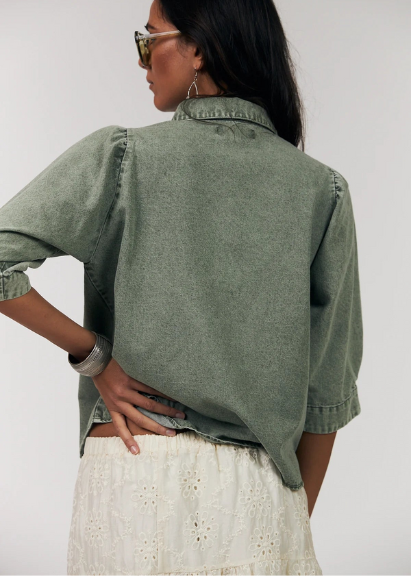 Lollys Laundry Bono Shirt in Dusty Green 