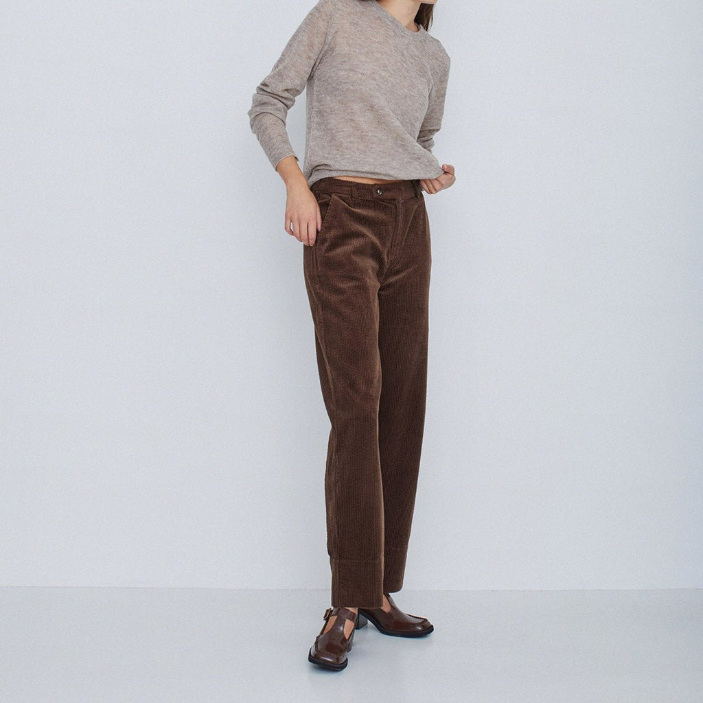 Corduroy Suit Trousers in Brown