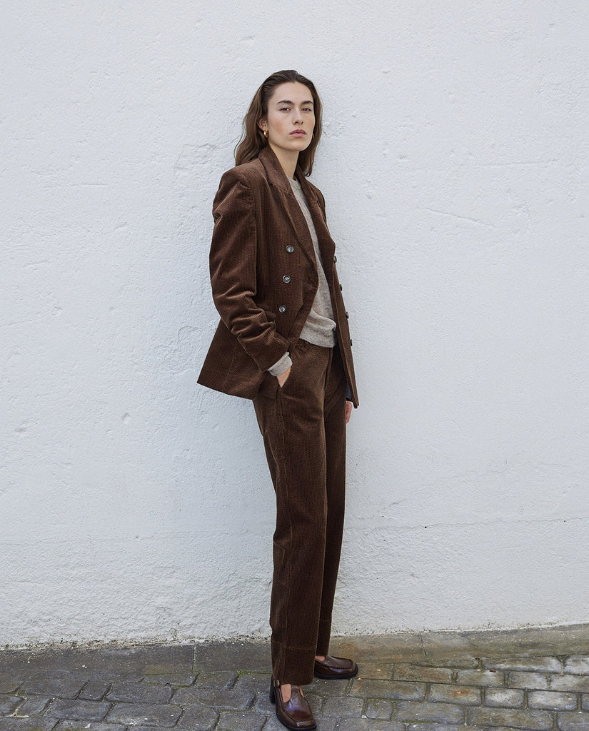 Corduroy Suit Trousers in Brown