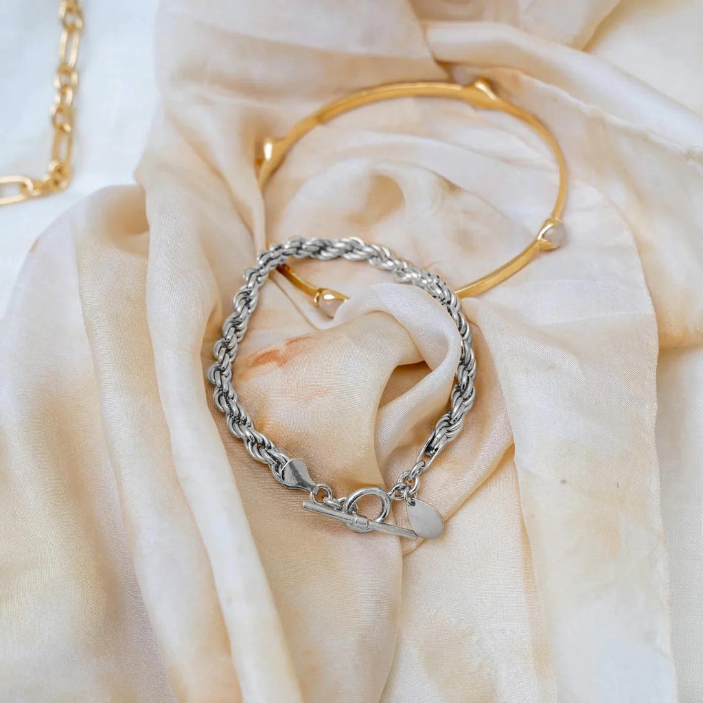 Cabinet Isla Woven Rope Chain Bracelet in Silver | Love of Lemons Vintage, UK