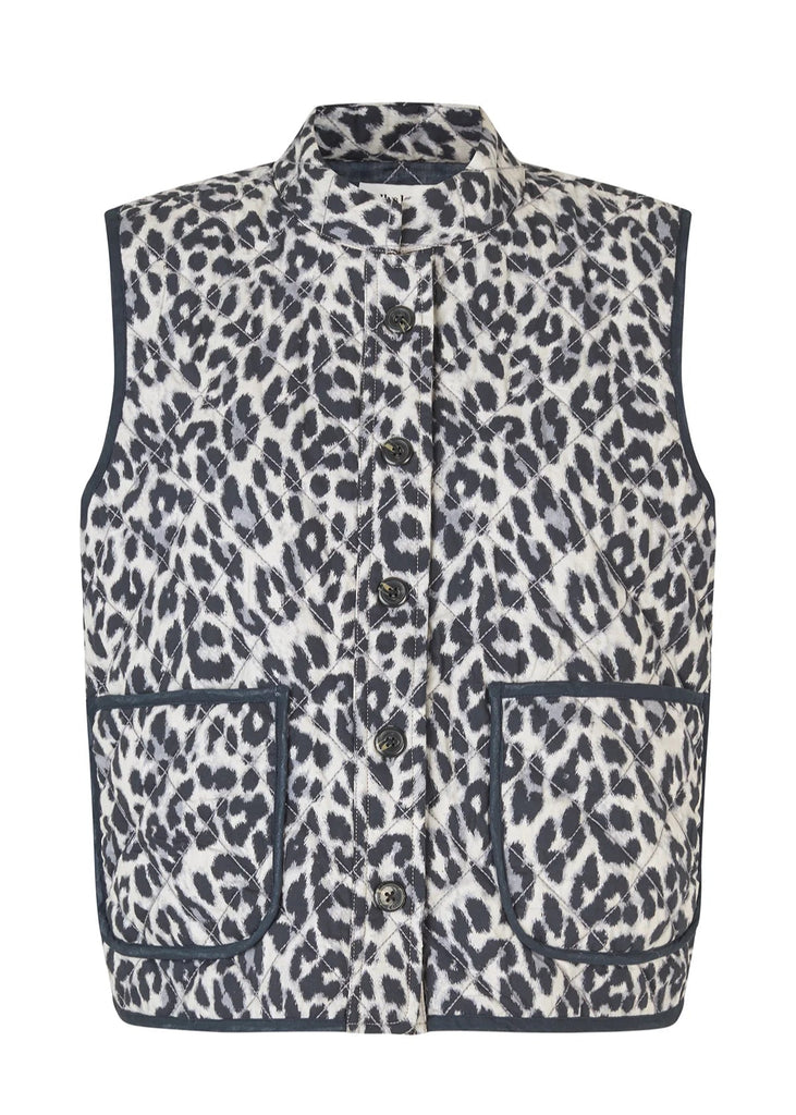 Cairo Quilted Vest in Leopard Print