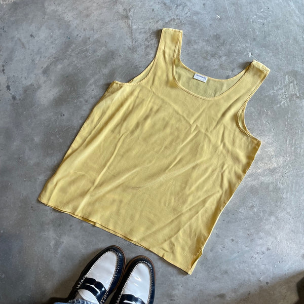 Vintage Silk Yellow Vest Top