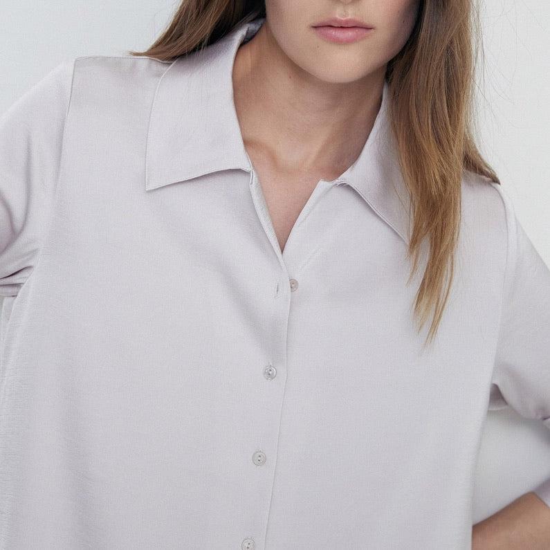 YERSE Sateen Shirt in Pearl