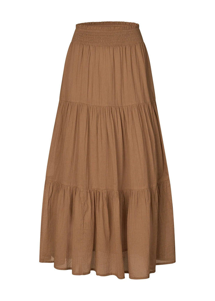 Lolly's Laundry Tiered Maxi Skirt in Camel