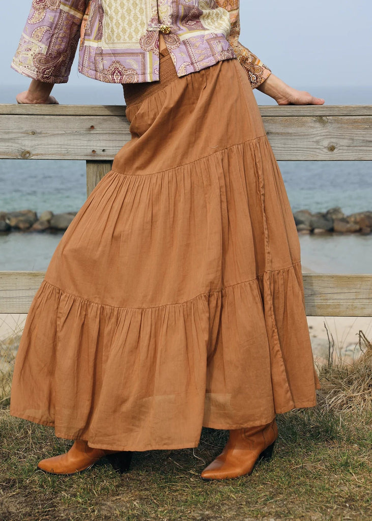 Lolly's Laundry Tiered Maxi Skirt in Camel