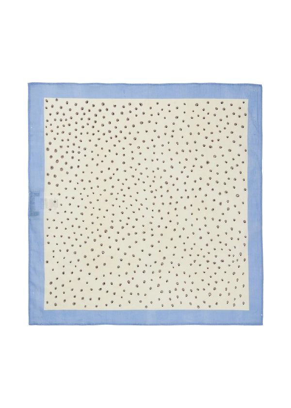 Square fabric swatch with a patterned design on a white background