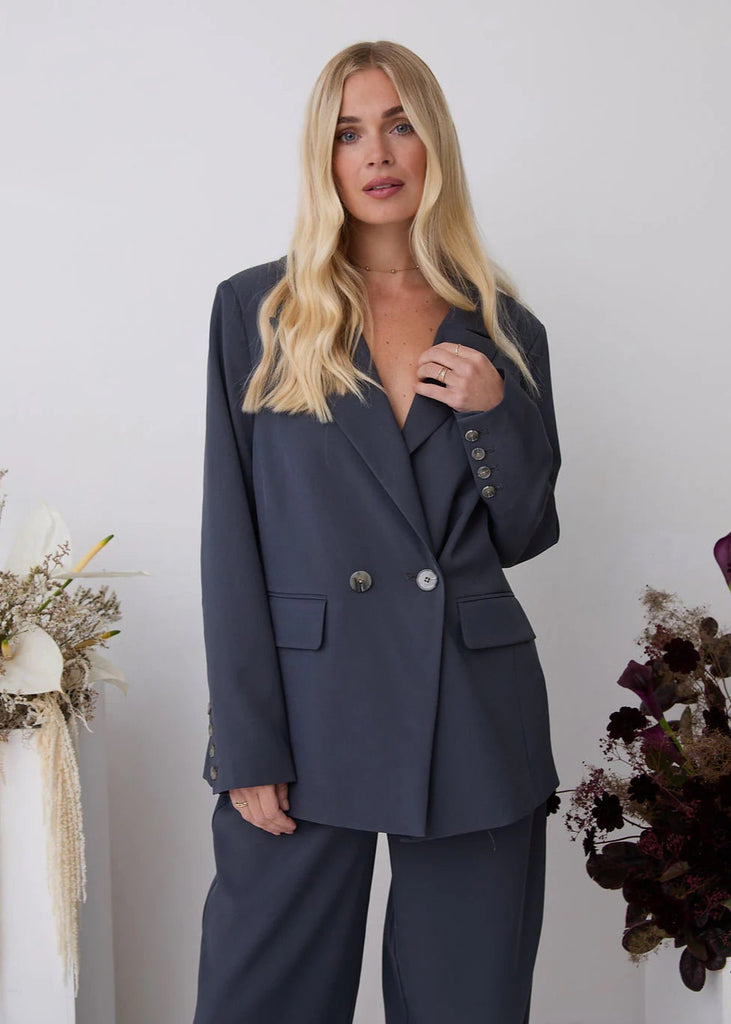 Ella Slate Oversized Premium Blazer