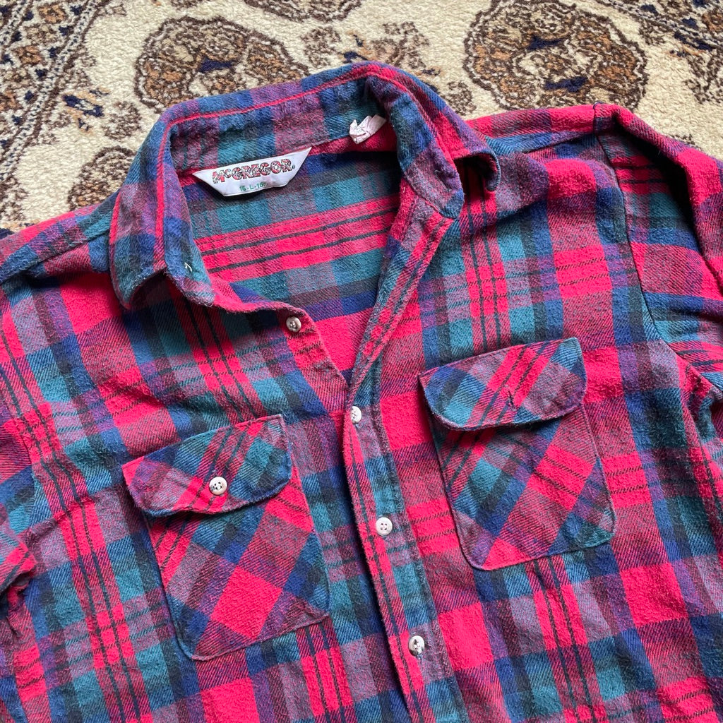 American Vintage Two Pocket Flannel Shirt in Red