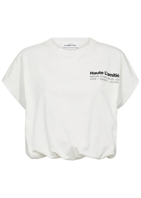 Haute L'Amitié Norma Balloon Tee In Black Acid Wash