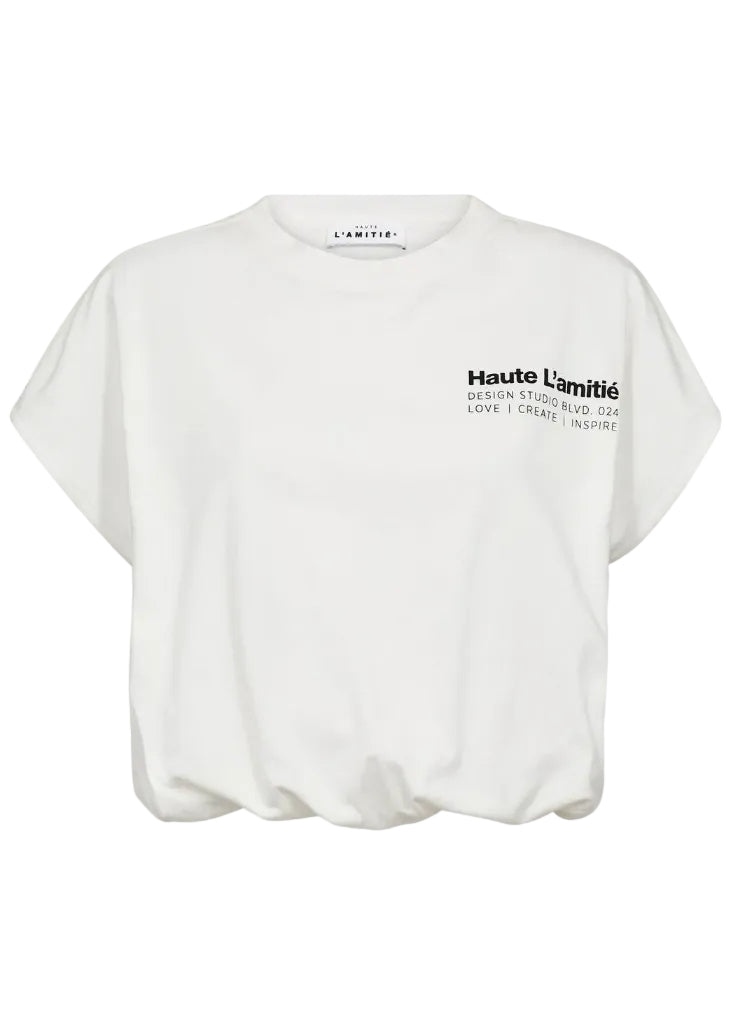 Haute L'Amitié Norma Balloon Tee In Black Acid Wash