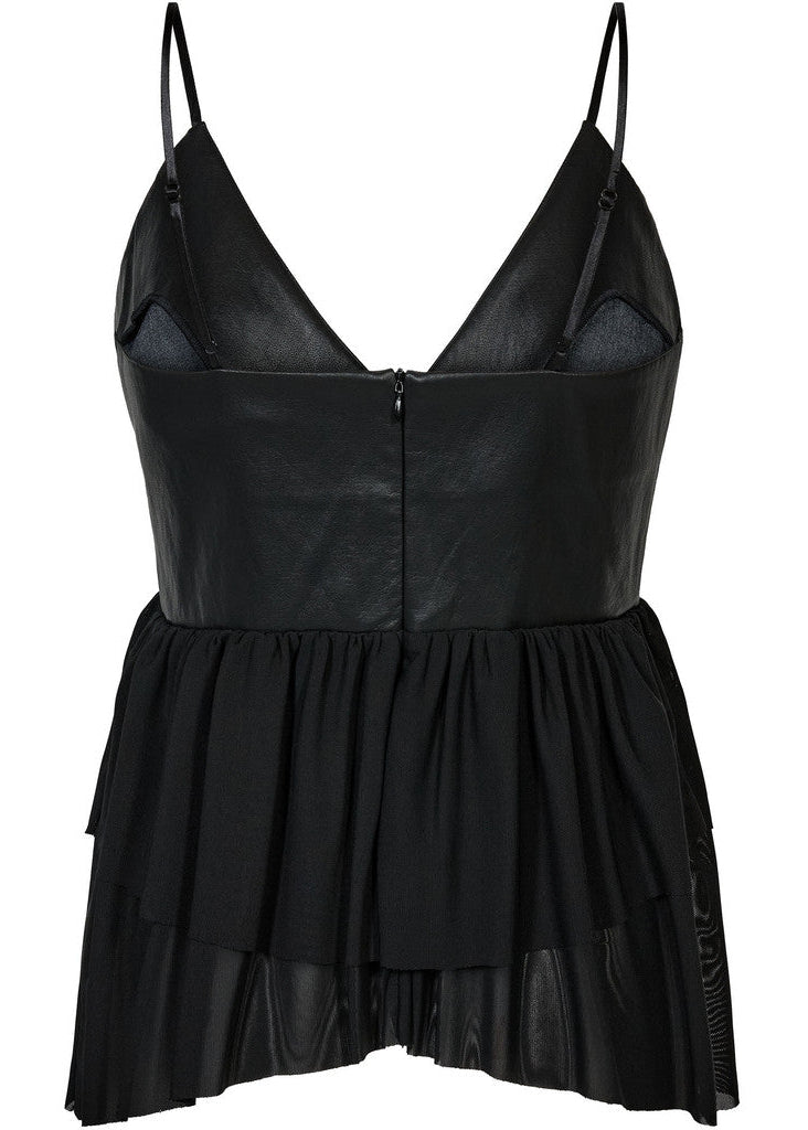 Haute L'Amitié PU Mix Top in black, alternative view