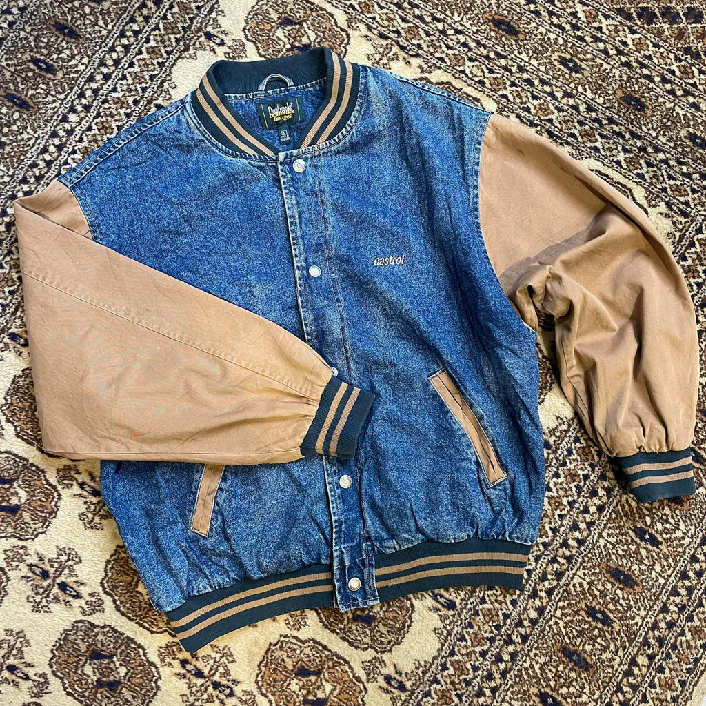 Blue Denim American Varsity Jacket
