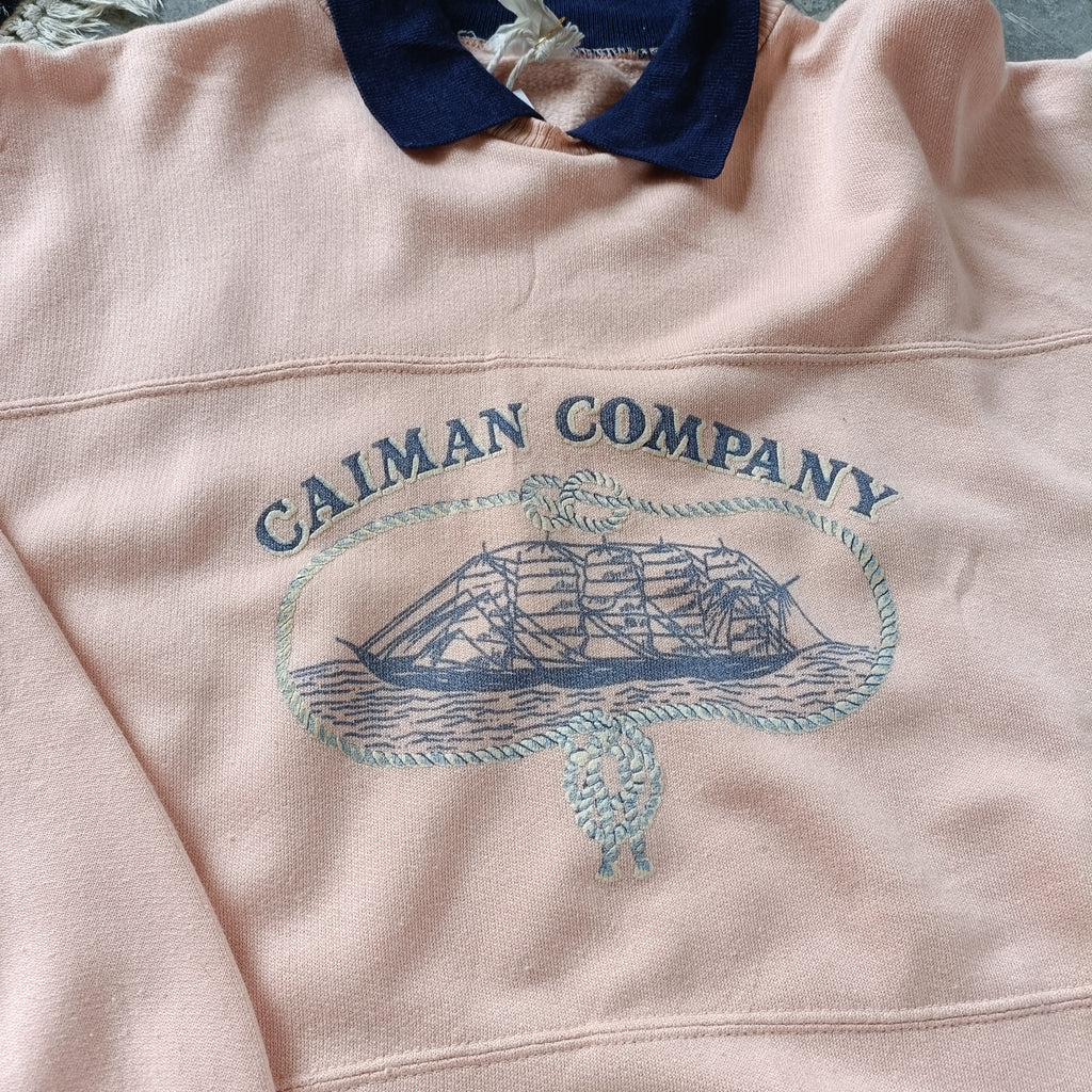 Vintage collared peach Caiman Company sweatshirt