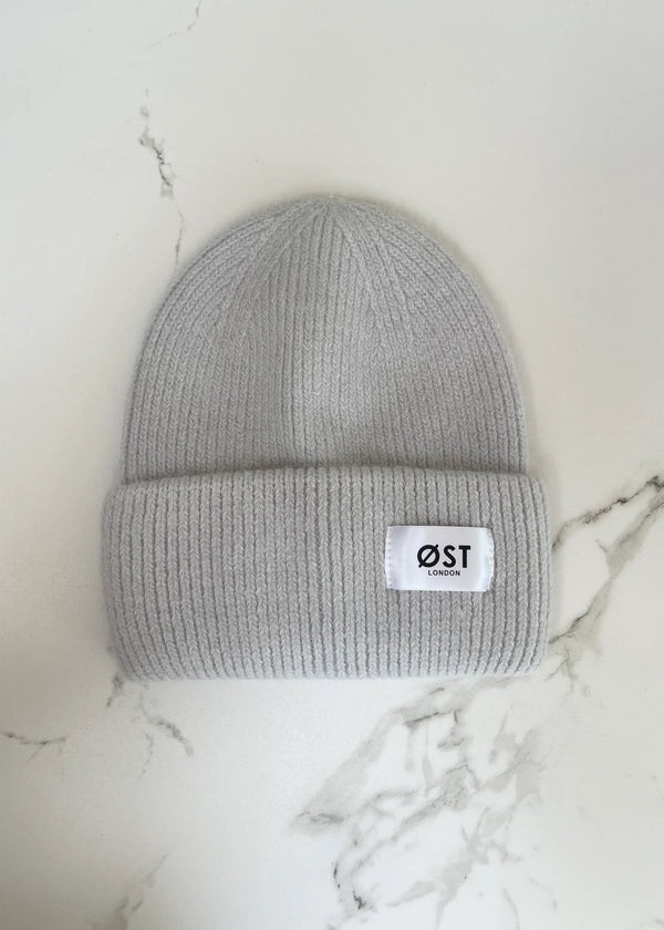 ØST London Clara Angora Beanie in Grey