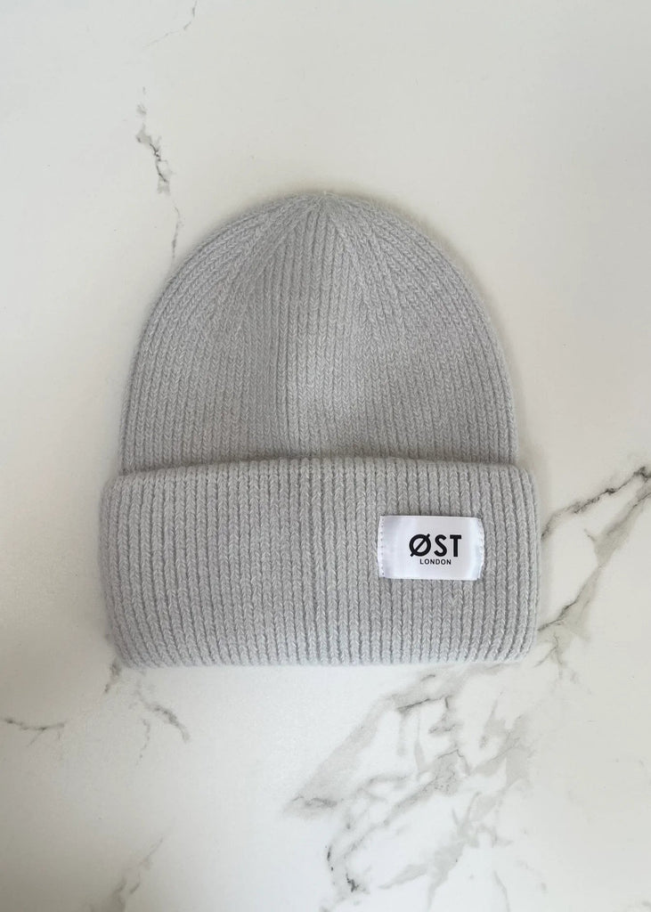 ØST London Clara Angora Beanie in Grey