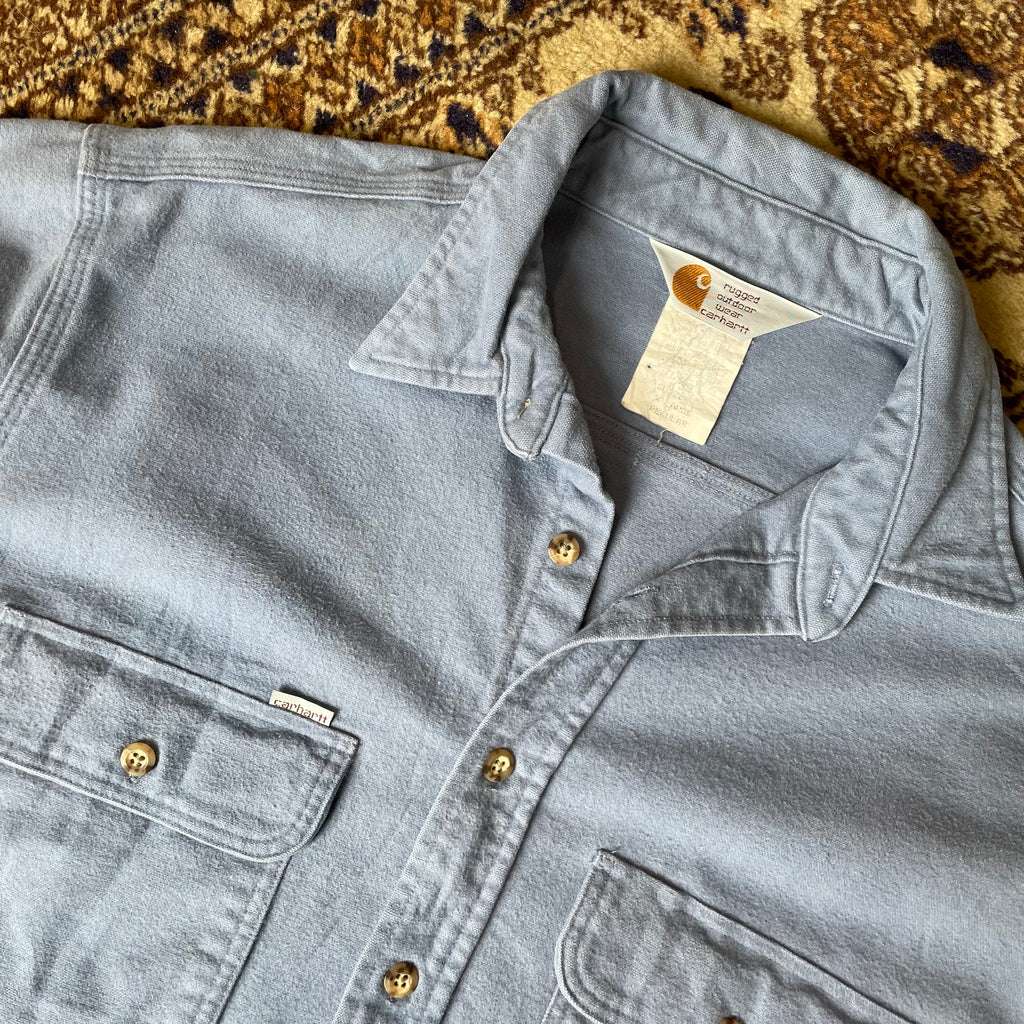 Carhartt Two Pocket Flannel Shirt in Baby Blue