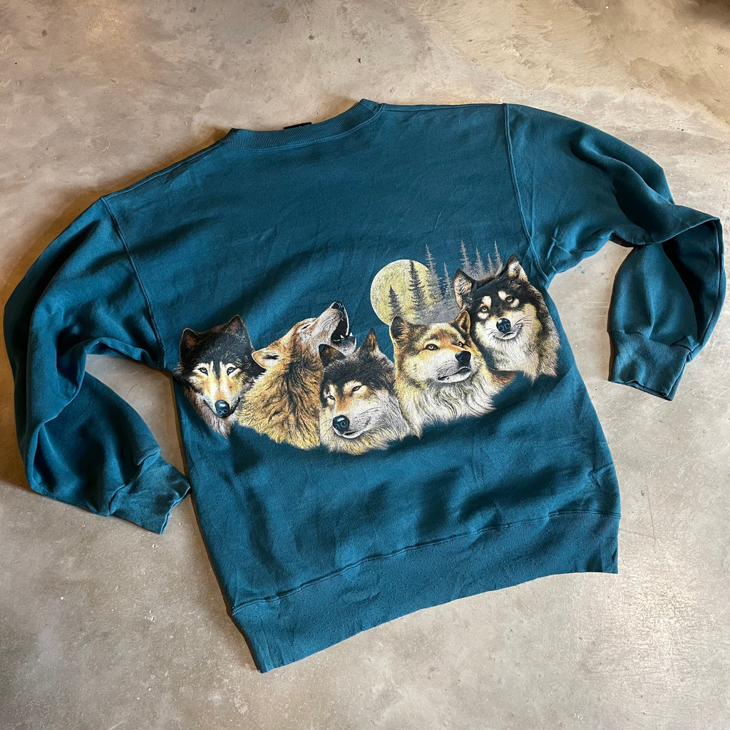 Vintage Montana Wolf Pack Sweatshirt in Blue