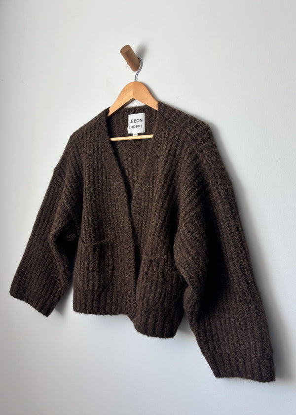 Alpaca Sweater Jacket in Wood