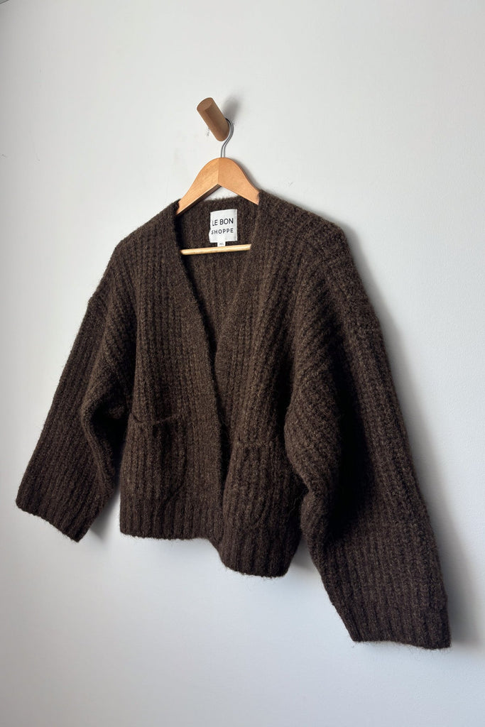 Alpaca Sweater Jacket in Wood