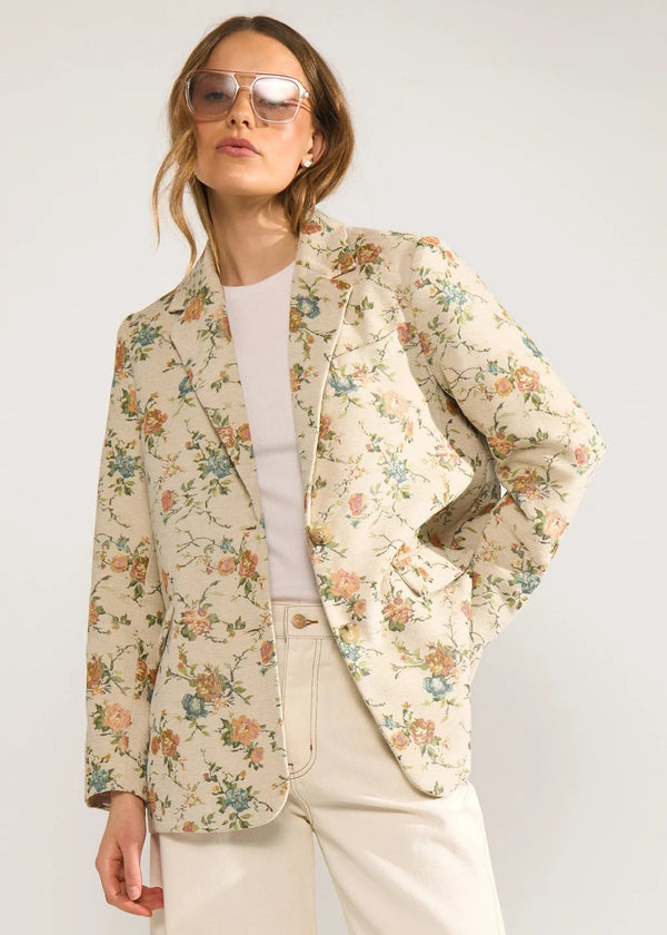 Numph Nuharpa Oversize Blazer In Whitecap Gray