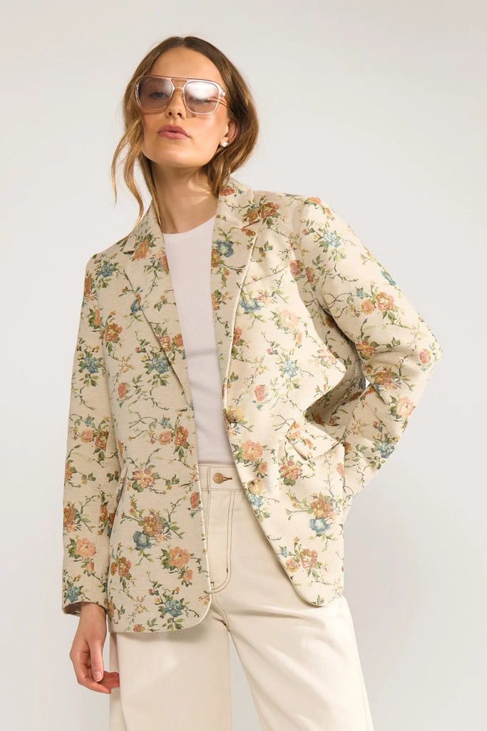 Numph Nuharpa Oversize Blazer In Whitecap Gray