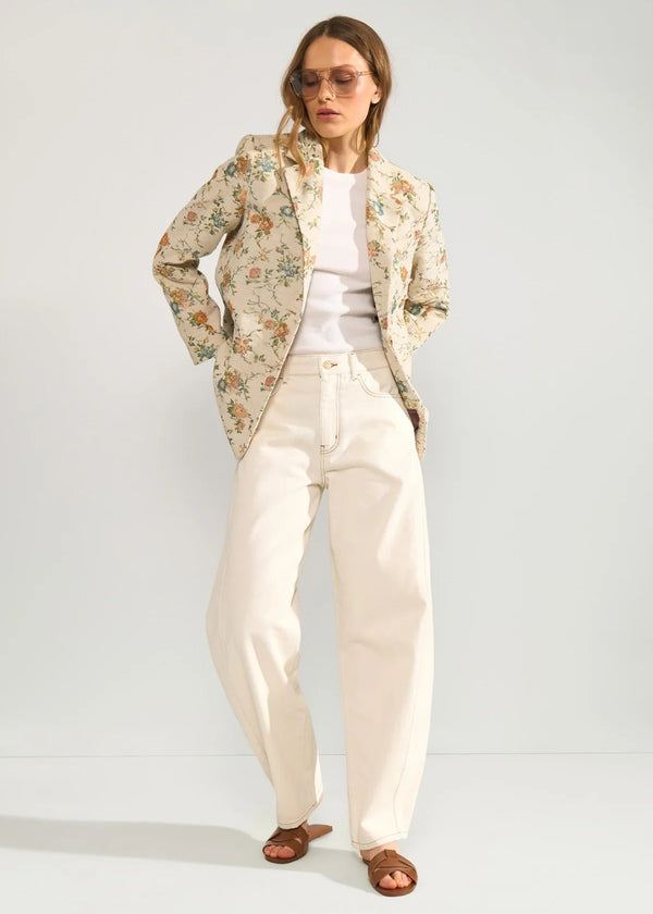 Numph Nuharpa Oversize Blazer In Whitecap Gray