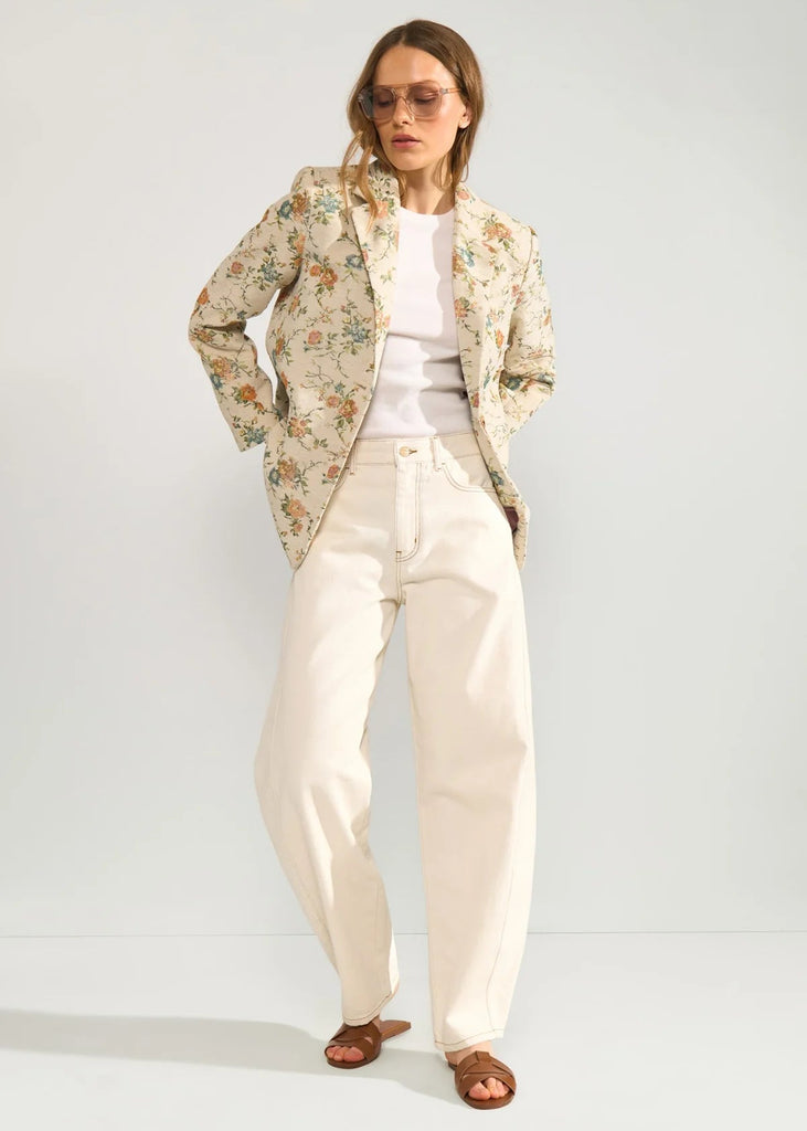 Numph Nuharpa Oversize Blazer In Whitecap Gray
