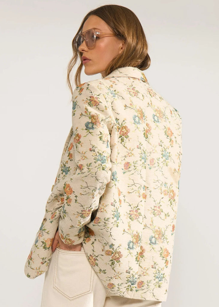 Numph Nuharpa Oversize Blazer In Whitecap Gray