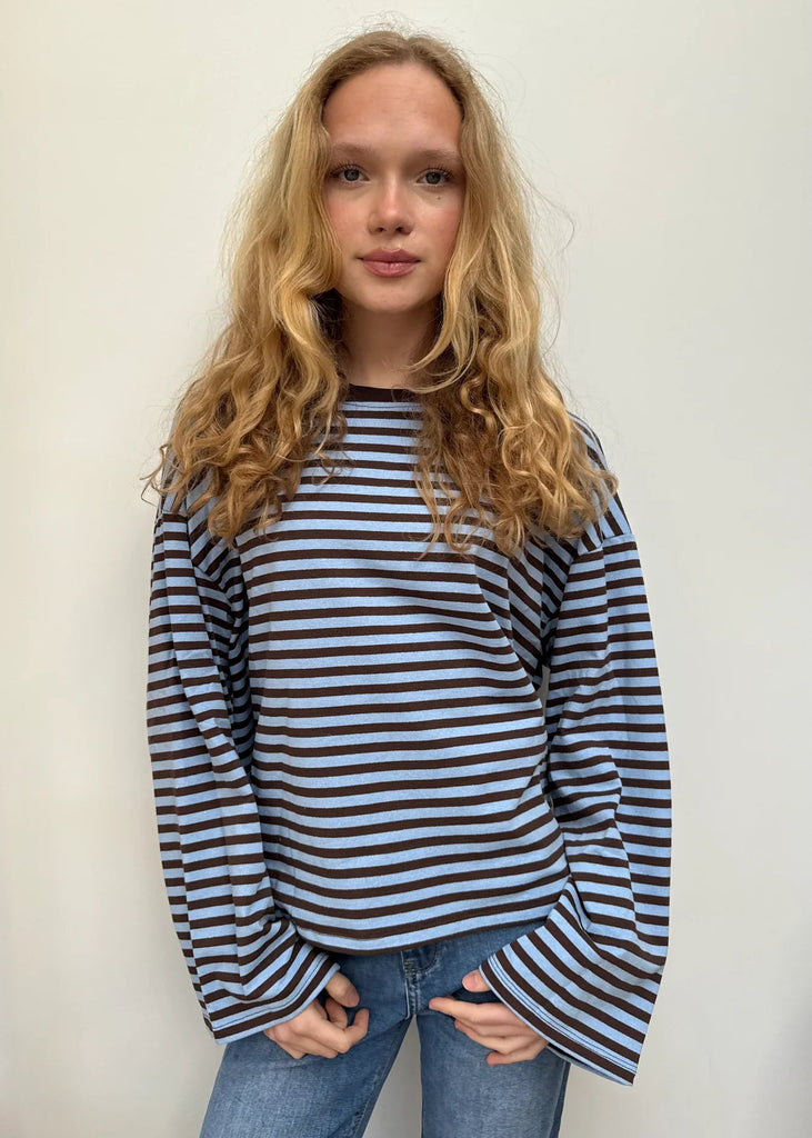 Anna Crewneck -Brown/Blue
