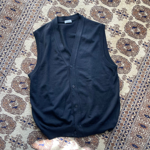 Vintage Black Knit Waistcoat